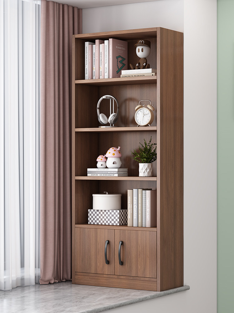 实木凸窗书架地板站立书柜家庭儿童柜储物架学生窗台储物柜低柜