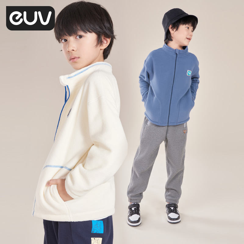 euv男童摇粒绒外套春秋