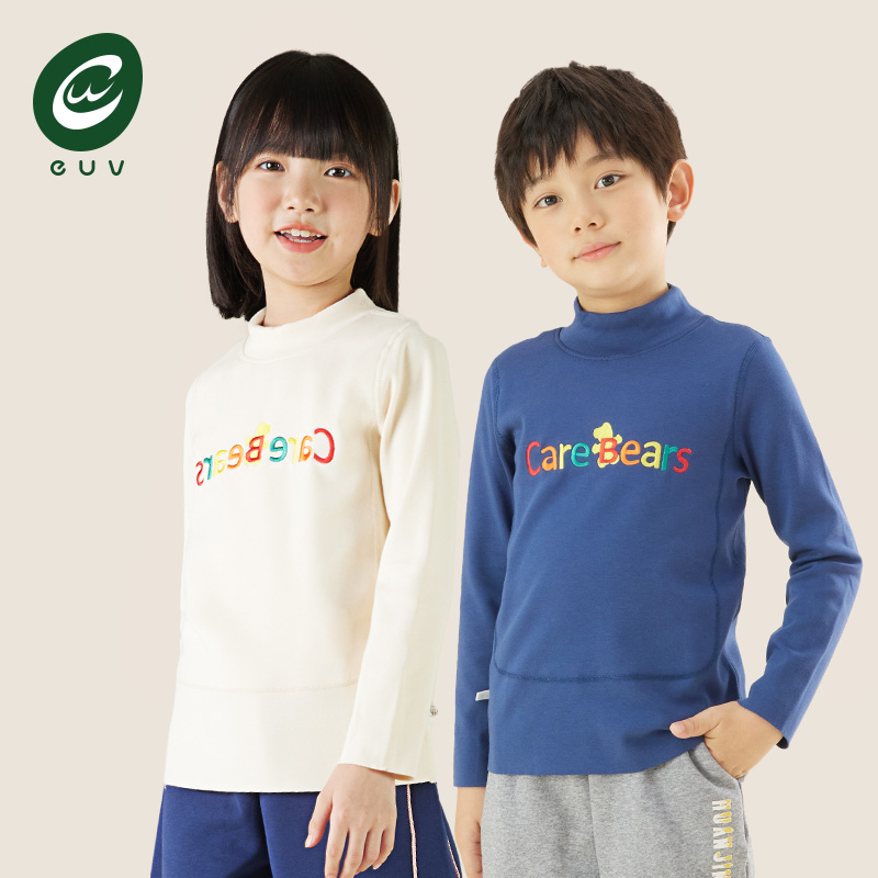 半高领儿童德绒双层护肚打底衫