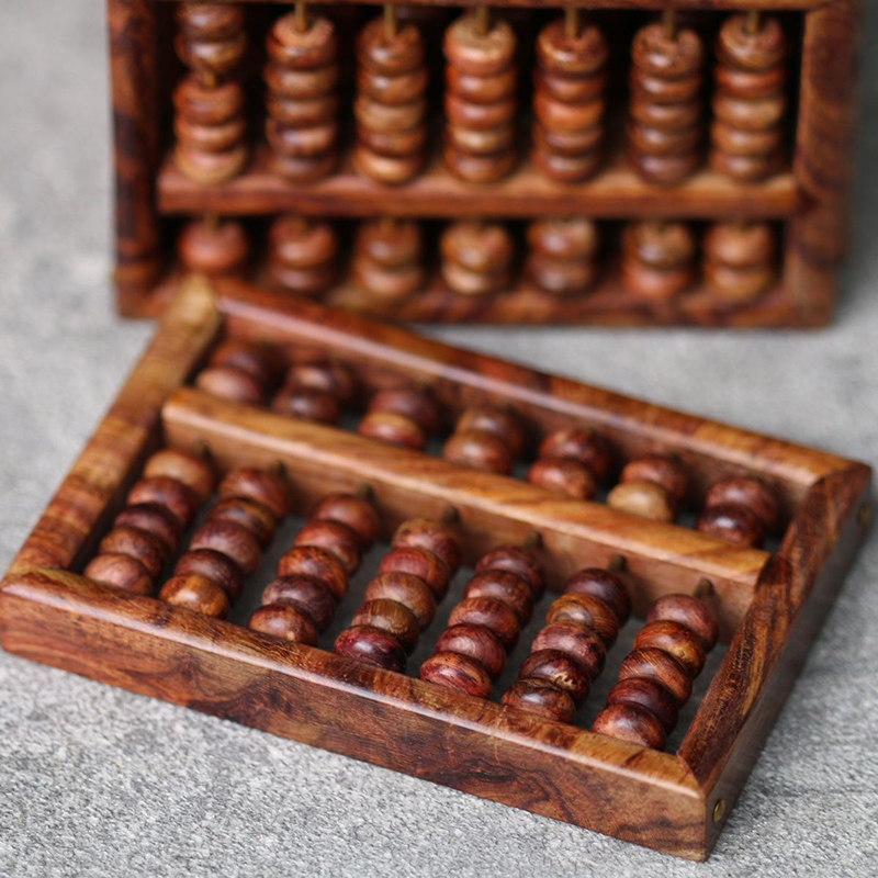 海南黄花梨实木小算盘手把件