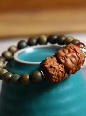 绿檀单圈8mm度母手串