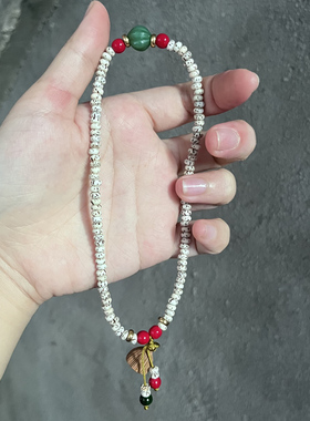 星月菩提子双圈手串高密迷你菩提子男女简约佛珠木质莲蓬情侣手链