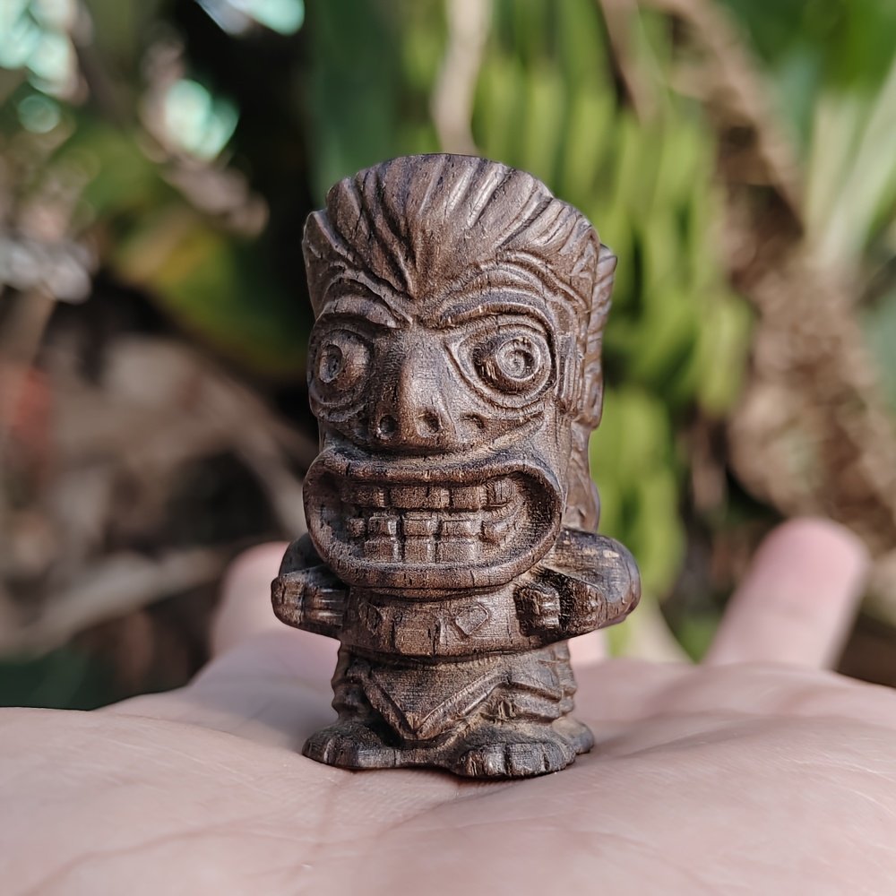 木雕图基新中式创意文玩摆件卧室桌面摆设国风木作手把件木质雕像