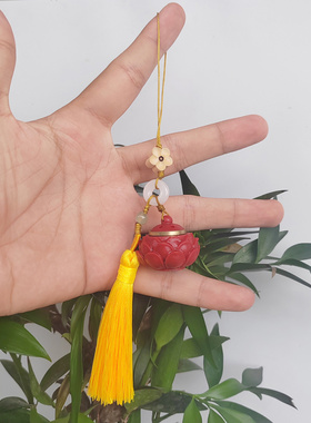 朱砂莲花香囊流苏挂件新中式红运