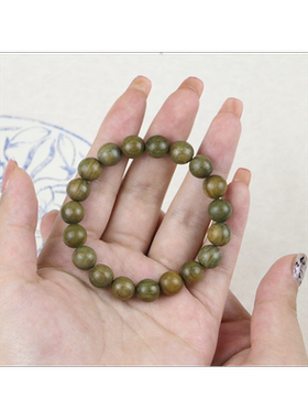 绿檀木手链檀香木佛珠森系手串木质复古民族风简约单圈情侣礼物