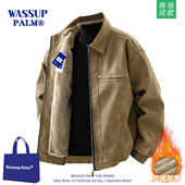 WASSUP 翻领皮衣加绒保暖夹克上衣 秋冬美式 PALM外套男款 2025新款