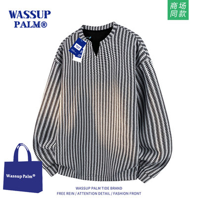 WASSUPPALM长袖t恤男款春秋卫衣