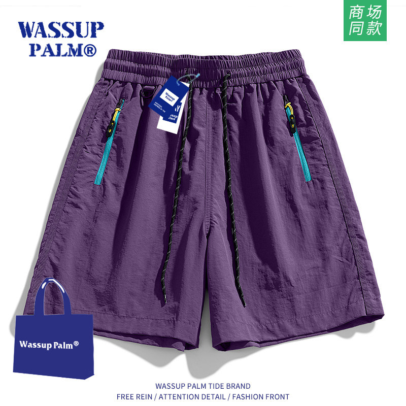 WASSUP PALM短裤男款2026新款夏季潮牌速干宽松工装运动五分裤子