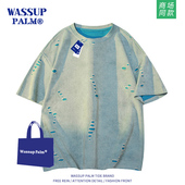 半袖 WASSUP 休闲凉感体恤上衣 2025新款 青少年美式 PALM短袖 t恤男士