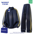 春秋立领条纹卫衣长裤 WASSUP 2025新款 男款 两件套 PALM运动服套装