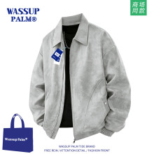 WASSUP PALM外套男款2025新款秋冬加绒美式休闲痞帅飞行皮衣夹克