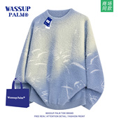 PALM毛衣男款 2025新款 秋冬季 WASSUP 休闲复古提花设计百搭针织衫
