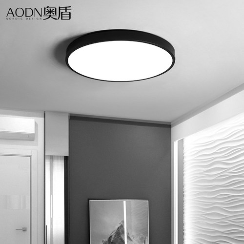 超薄LED吸顶灯圆形卧室灯现代简约主卧房间灯北欧书房灯具阳台灯