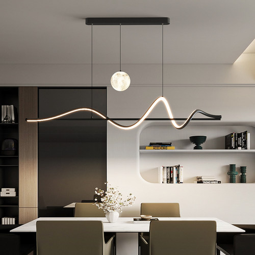 2025年新款现代简约意式极简创意个性艺术月球饭厅灯餐桌饭厅吊灯