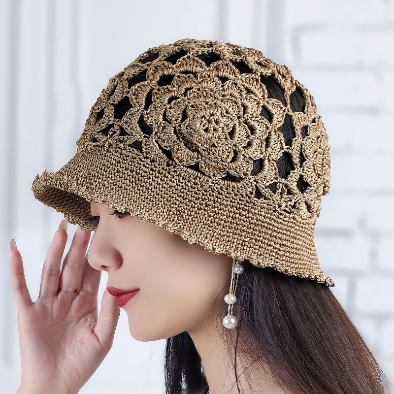 女春季渔夫帽镂空钩花毛线针织帽春夏单层透气盆帽优雅显脸0122w,服饰配件/皮带/帽子/围巾,帽子,淘宝优惠券,粉丝福利购,淘宝优惠卷