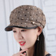 春秋英伦潮透气八角帽女士画家帽文艺复古波点布帽显脸小鸭舌帽子