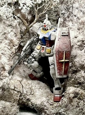 镜花水月万代高达模型mg元祖场景mb100旧化场景破镜鱼缸pg自由78