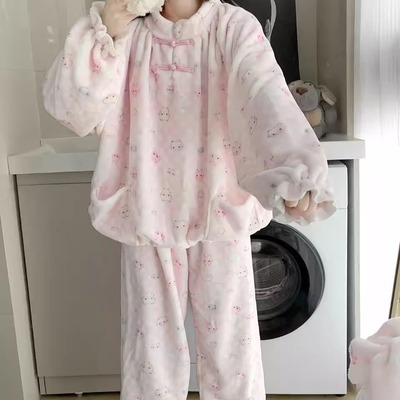 冬季新款卡通法兰绒睡衣