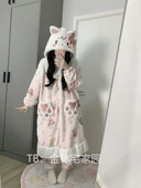 睡衣mikko冬季 原创 新款 法兰绒加绒加厚少女可爱软妹睡袍家居服