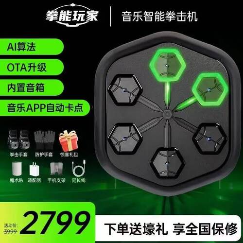 拳能玩家ONEPUNCH智能音乐拳击机家用打拳墙靶沙袋训练器材Q2MAX