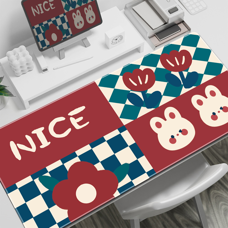 简约女生办公顺滑鼠标垫桌垫超大电脑键盘垫护手耐脏办公桌面垫