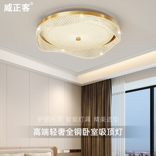 现代简约全光谱中山灯具创意轻奢浪漫主卧室灯 全铜吸顶灯2024新款