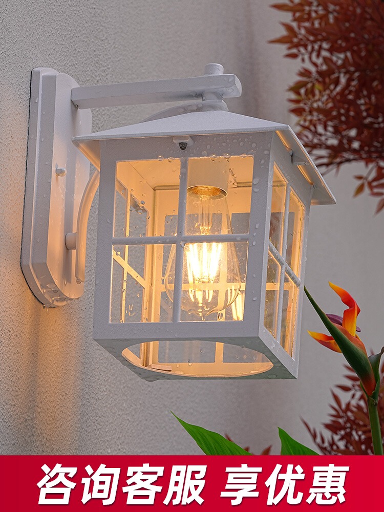 太阳能户外壁灯欧式庭院大门口两侧灯接电款露台灯室外围墙外墙灯