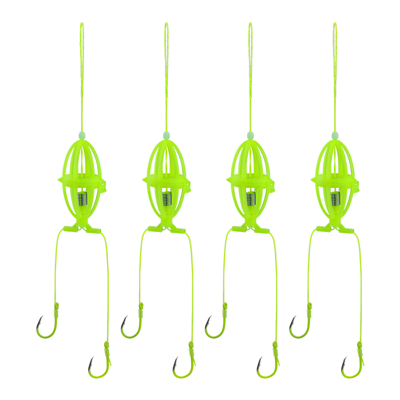 手竿鲢鳙钓组子线双钩线组水怪新款专用浮钓笼鲢鳙专用钩饵笼绑好