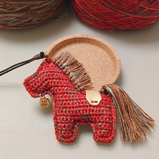 成品手工钩织马到成功挂件钥匙扣包包挂饰马上有钱毛线本命年车挂