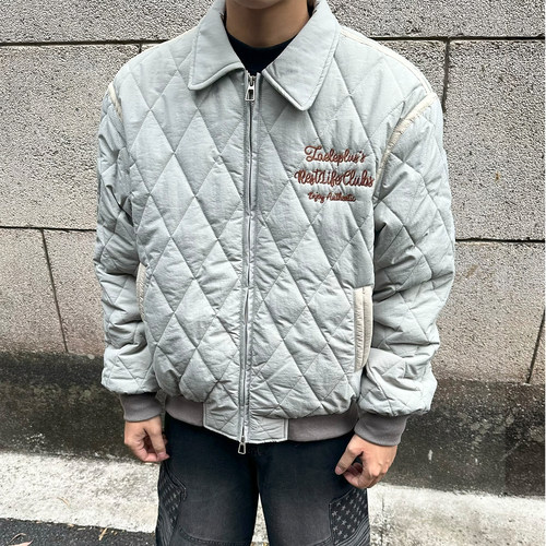 美式复古刺绣翻领工装棉服外套男