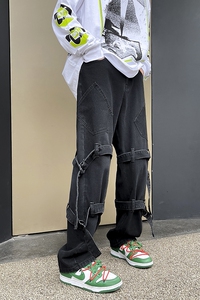 现货直播品质春款 飘带拖地牛仔裤B342-NK730-P60控 78图片