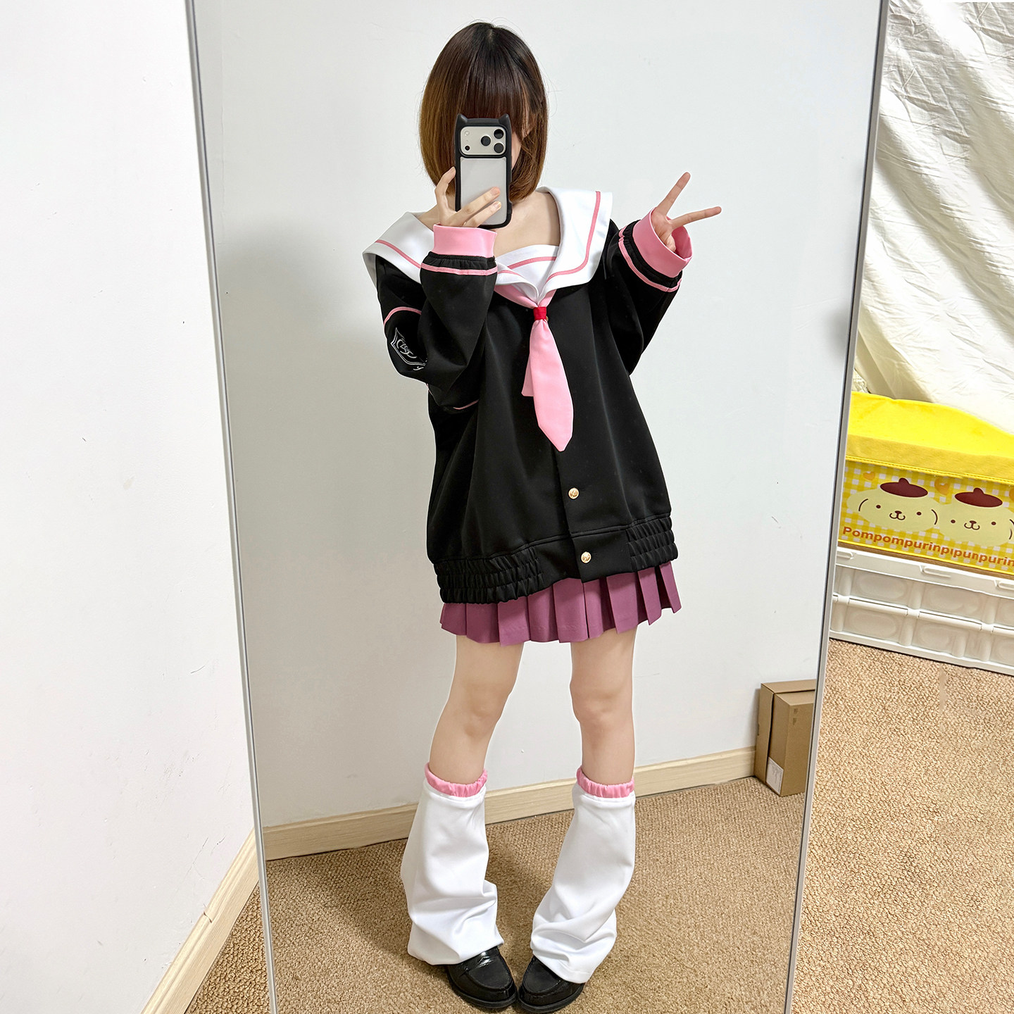 《蔚蓝档案》下江小春cos服 落肩水手服套装图片