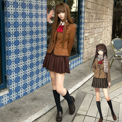 【空之境】魔法使之夜校服西装cos魔法使苍崎青子棕色