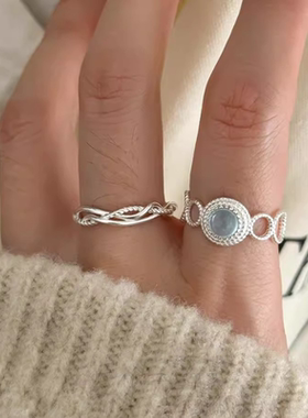 浪漫传说蓝色月光石指环戒指