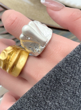 甄媛银饰五官鼻子嘴巴食指戒子