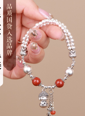 浪漫传说莲花小弥勒佛手链女