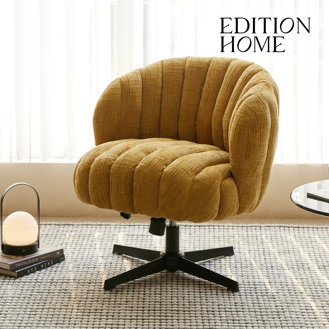 小南瓜转椅复古客厅休闲椅设计师款座椅可升降单人沙发椅子