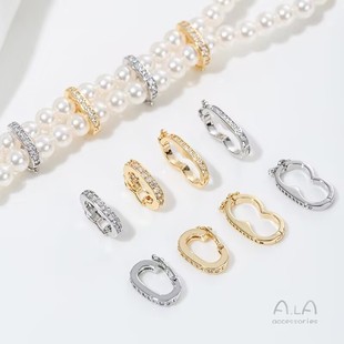 S925纯银连接扣毛衣链卡扣 珍珠项链手链固定夹扣间隔扣头diy配件