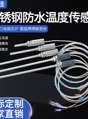 Pt100温度传感器铂热电阻WZP-187防水温度探头K型E型热电偶感温棒