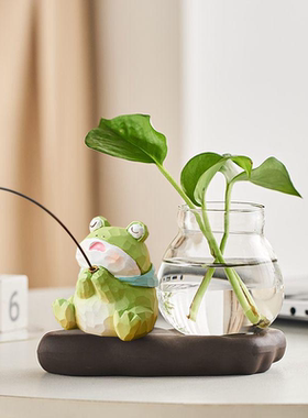 创意水培植物打工人治愈系工位办公室桌面装饰品摆件情绪稳定神器