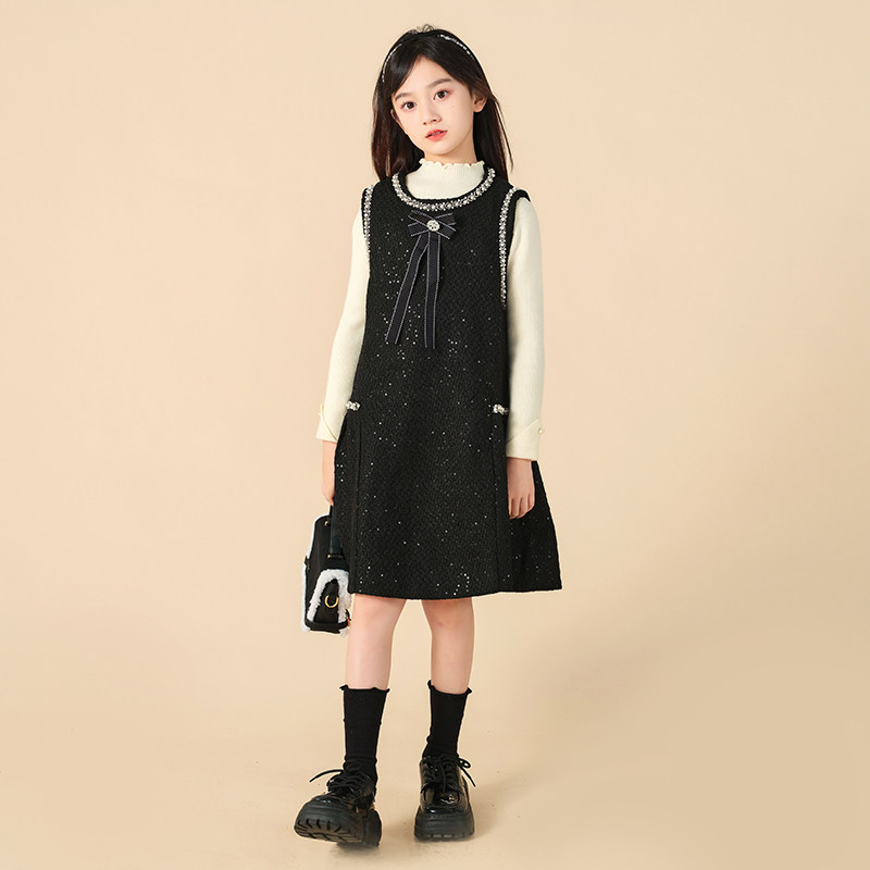 主持公主裙秋冬生日女孩演出服