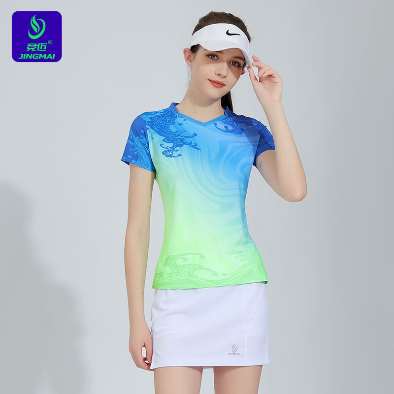 2026竞迈新款排球服女套装情侣队服羽毛球服短袖乒乓球服速干T恤