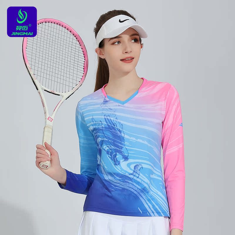 2026秋季新款竞迈长袖羽毛球服女套装网球服运动服透气速干显瘦