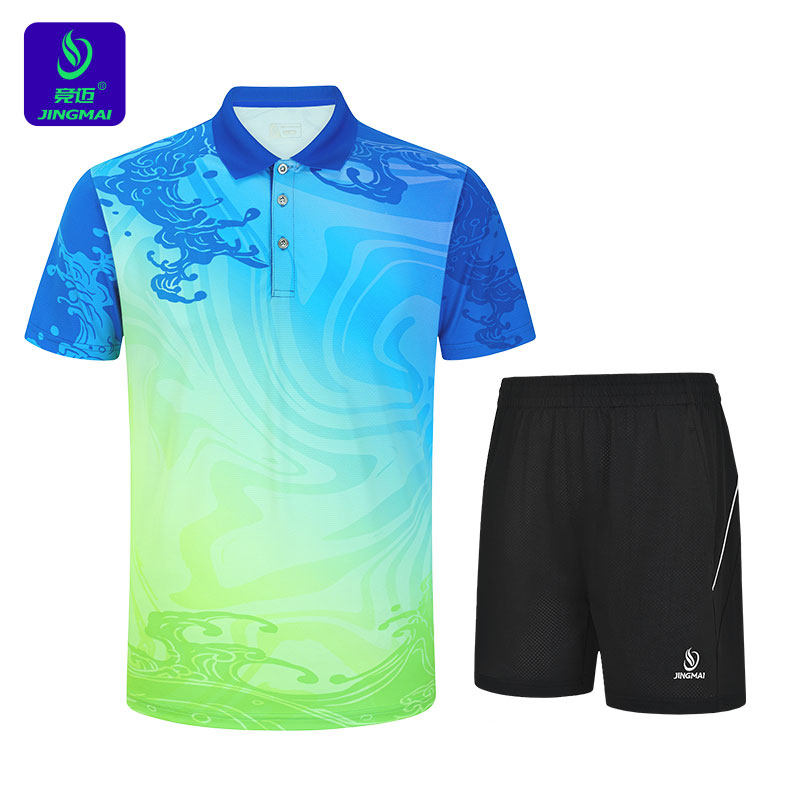 竞迈2026羽毛球服男套装情侣款队服短袖上衣乒乓球衣排球速干T恤