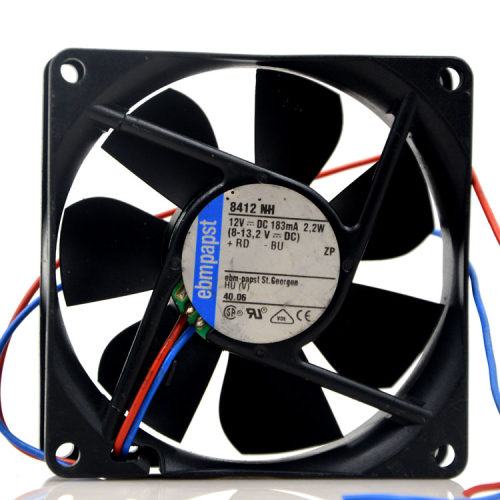 原装德国Papst风扇8CM 8025 12V 2.2W TYP 8412 NH两线 双滚珠