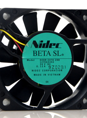Nidec 尼迪克 6cm 风扇 6015 散热风扇 24V 0.12A D06R-24TH 28B
