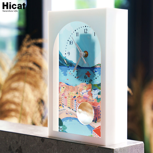 HICAT疯小猫摇摆静音台钟座钟