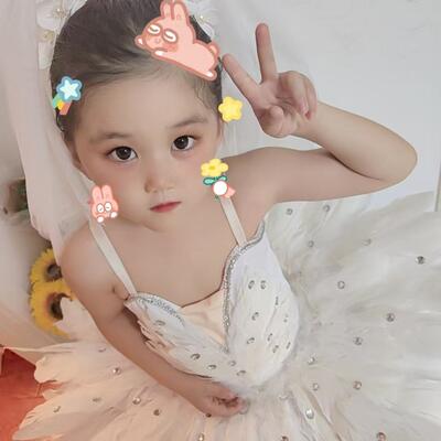 新款拍照精灵羽毛天鹅芭蕾tu tu舞蹈蓬蓬羽毛白纱裙