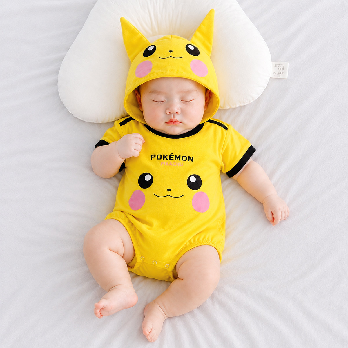 婴幼儿皮卡丘短袖哈衣生日服薄图片