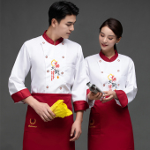 厨师服 酒店饭店餐厅食堂后厨房烘焙女短袖 厨师工作服男长袖 秋冬装